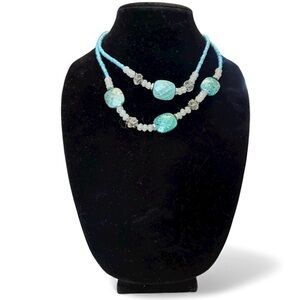 Elegant Turquoise Beaded Necklace EUC